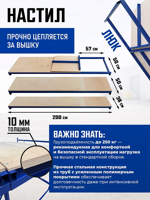 Вышка-тура Промышленник ВСП ПРОМ 2.0х2.0, 11.2 м фото 5