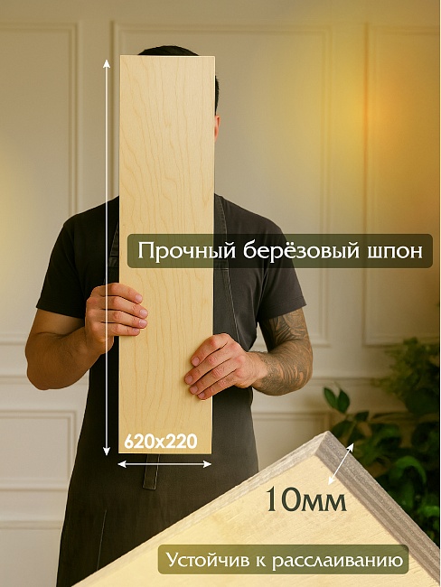 Фанера Промышленник 620х220х10мм, береза, упаковка 1 шт фото 2