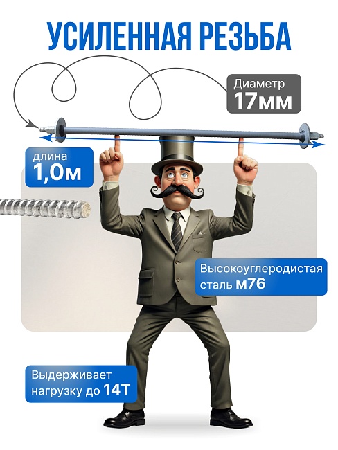 Винт стяжной для опалубки Промышленник холоднокатаный 1,0 м фото 3